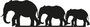 Wallity Elephants Escultura de pared negra